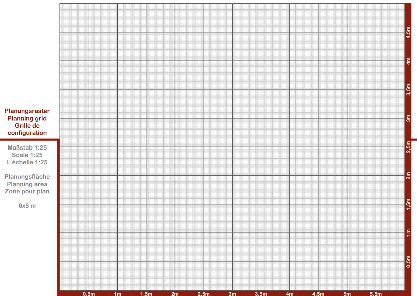 Draw your room size and shape, arrange the shapes of the cabinets on the grid
